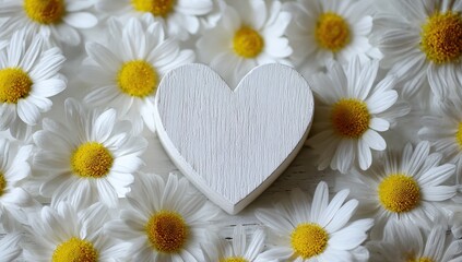 Obraz premium Heart shape in floral background, expressing love & celebration. Use greetings
