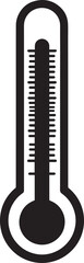 Thermometer Silhouette in Black | Medical Temperature Icon