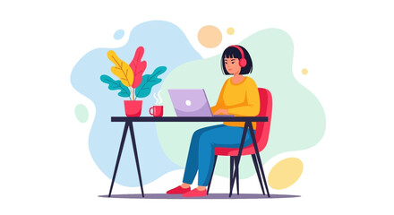 Woman working from home on laptop, perfect for blog posts about remote work or productivity.