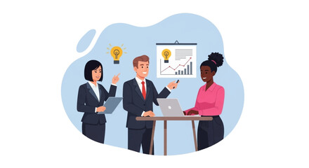 Diverse business team brainstorming ideas, perfect for website banners or presentations.