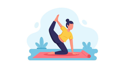 Woman doing yoga outdoors, perfect for wellness websites or fitness brochures.