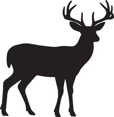 Buck reindeer silhouette vector illustration	