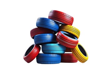 car tire isolated on transparent background