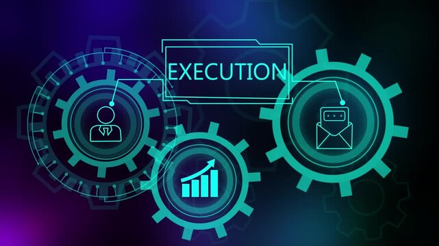 Visual representation of project execution and teamwork in business operation.