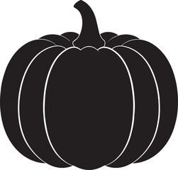 Pumpkin Silhouette in Black Color | Halloween Harvest Illustration Vector