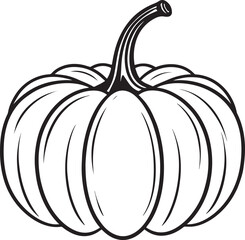 Pumpkin Silhouette in Black Color | Halloween Harvest Illustration Vector