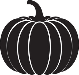 Pumpkin Silhouette in Black Color | Halloween Harvest Illustration Vector