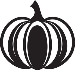 Pumpkin Silhouette in Black Color | Halloween Harvest Illustration Vector