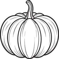 Pumpkin Silhouette in Black Color | Halloween Harvest Illustration Vector