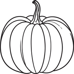 Pumpkin Silhouette in Black Color | Halloween Harvest Illustration Vector
