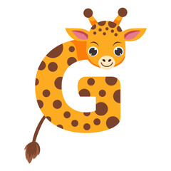 Giraffe Alphabet Illustration