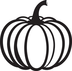 Pumpkin Silhouette in Black Color | Halloween Harvest Illustration Vector