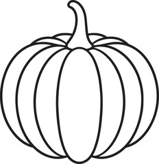 Pumpkin Silhouette in Black Color | Halloween Harvest Illustration Vector