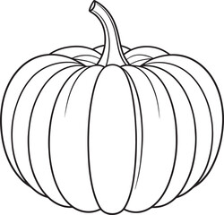 Pumpkin Silhouette in Black Color | Halloween Harvest Illustration Vector