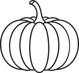 Pumpkin Silhouette in Black Color | Halloween Harvest Illustration Vector