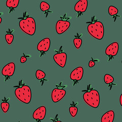 seamless pattern with strawberries
