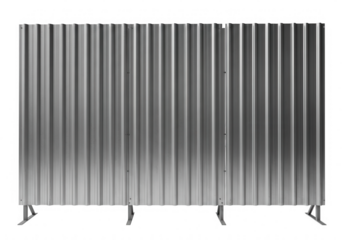 Metal construction fence barrier silver isolated on transparent background