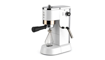 White coffee machine, side view