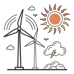 Wind Turbine and Nature Elements