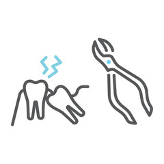 シンプル　イラスト　抜歯のイメージ アイコン