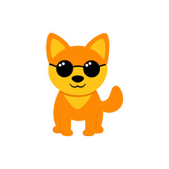 Cartoon Dingo Vector Illustration Wearing Sunglasses