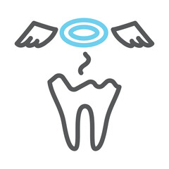 シンプル　イラスト　虫歯のイメージ アイコン