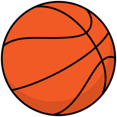 classic basketball ball sport equipment filled outline icon