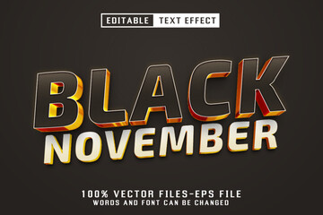 Black November 3d Text - Editable Text Effect