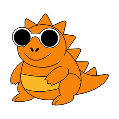 Cartoon Horned Lizard Vector Illustration Wearing Sunglasses
