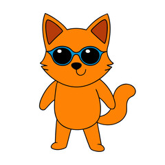 Cartoon Lynx Vector Illustration Wearing Sunglasses