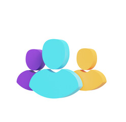 Modern 3D Team Icon: Collaboration, Unity, Success