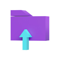 Purple folder upload; vibrant 3D icon