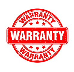 Red Grunge Warranty Stamp: Guarantee Seal
