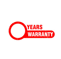 Red Grunge Years Warranty Stamp Graphic