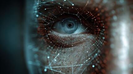 Human eye with digital network, representing artificial intelligence