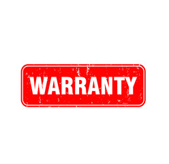 Red Grunge Warranty Stamp: Guarantee Seal