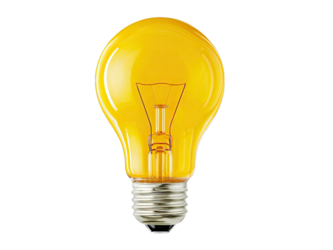 Vintage Amber Glass Incandescent Light Bulb with Visible Filament and Screw Base

