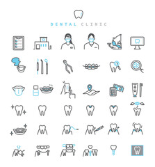 シンプル　イラスト　歯医者のイメージ アイコンセット
