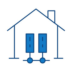 Smart Home Blue Line Editable Stroke Icon. Secure, Technology, IoT, Voice Assistant, Controller UI Icon in a Flat Design. Outline Icons Vector Illustration.