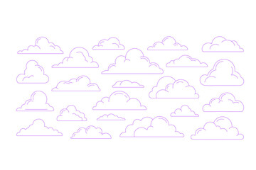Cloud Shape Line Art Collection illustration