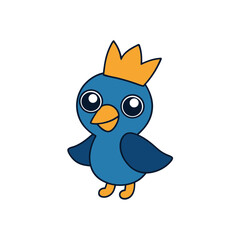 Cartoon Umbrellabird Chick Vector Wearing a Hat