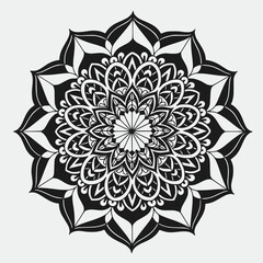 zen-inspired mandala, black structure