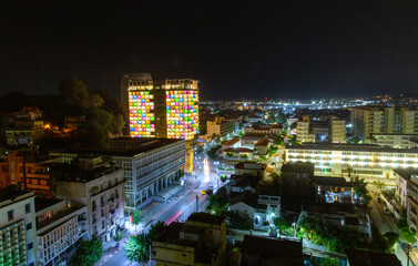 Night view from above of the city of Annaba. Republic of Algeria