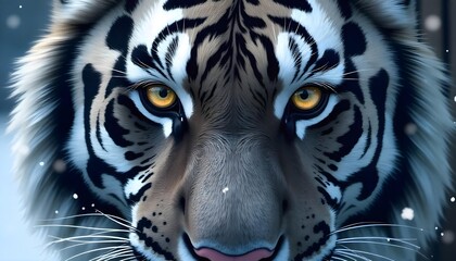 Close-up of tiger eyes, intense gaze, vector illustration.