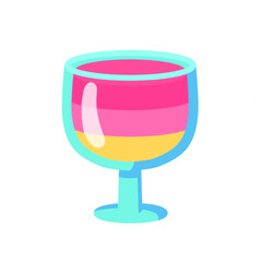 Layered Colorful Drink in a Glass