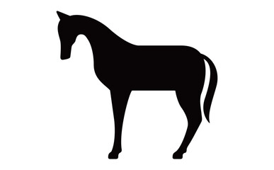 シンプルな馬のシルエット素材・モノクロデザイン