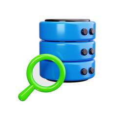 Database search 3d render icons