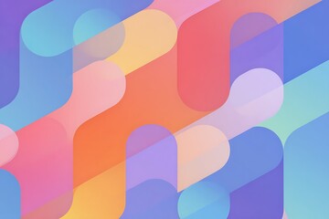 Vibrant and Fluid Abstract Background Featuring Intersecting Rounded Shapes in a Soft Pastel Color Palette Perfect for Digital Design and Presentations