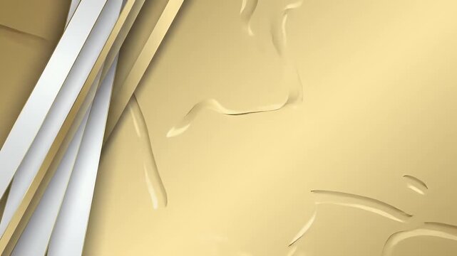 Abstract closeup of metallic paper strips with smooth curves and soft lighting