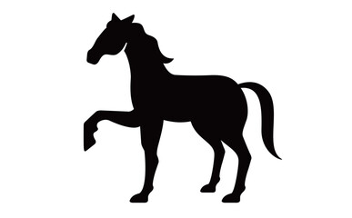 シンプルな馬のシルエット素材・モノクロデザイン